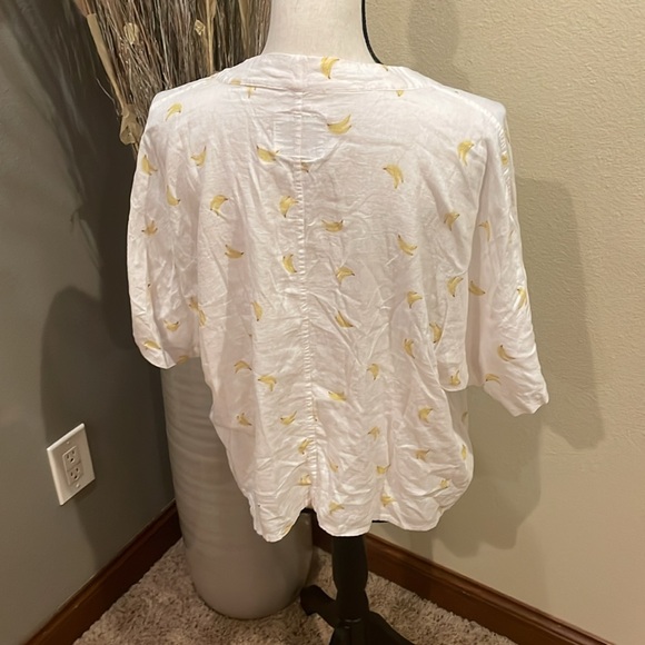 Rails Thea Banana Bunch Linen Rayon Button Tie Knot Top Shirt Size XL - Picture 11 of 14